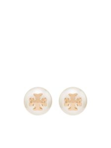 Tory Burch puces d'oreilles en perles à plaque logo