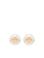 Tory Burch puces d'oreilles en perles à plaque logo - thumbnail