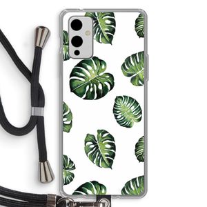 Tropische bladeren: OnePlus 9 Transparant Hoesje met koord