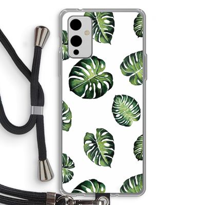 Tropische bladeren: OnePlus 9 Transparant Hoesje met koord