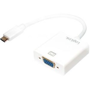 LogiLink UA0237A 0.14m USB C VGA (D-Sub) Wit video kabel adapter