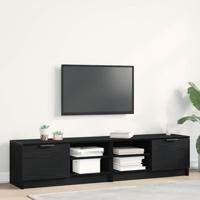 TV-kast 2 pcs Zwart 80 x 35 x 36.5 cm Bewerkt hout