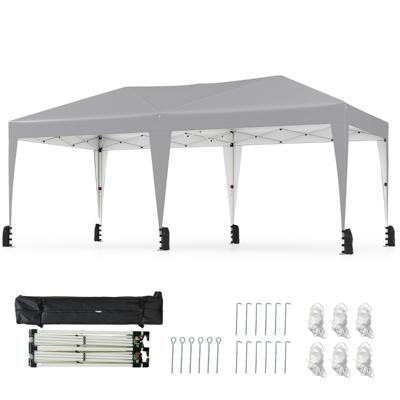 3 x 6 m Pop-up Vouwpaviljoen met Draagtas op Wielen & UV-bescherming 50+ Partytent Grijs