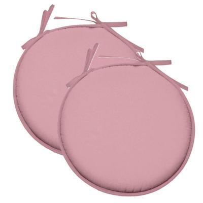 Stof Textile Home stoelkussens - 2x - lichtroze - D40 x H3 cm - voor binnen - rond