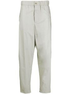 Giorgio Armani pantalon de jogging en coton à taille élastiquée - Gris