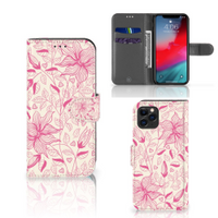 Apple iPhone 11 Pro Hoesje Pink Flowers - thumbnail