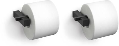ZACK Carvo toiletrolhouder 16,5x10x2,6cm set van 2 stuks zwart