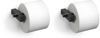 ZACK Carvo toiletrolhouder 16,5x10x2,6cm set van 2 stuks zwart - thumbnail