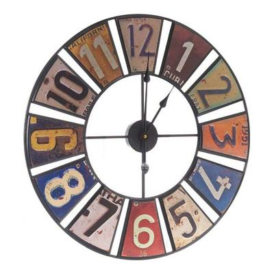 Muurklok Gift Decor Geel Blauw Wit Zwart Rood Groen Multicolour Oranje Roze Metaal 60 x 4,5 x 60 cm Retro