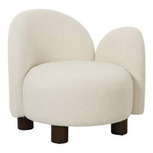 Rebellenclub Lillo Fauteuil - Wit Bouclé - Rechts