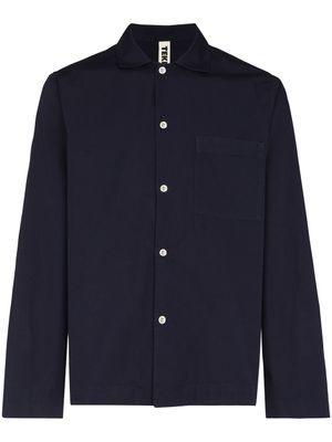TEKLA chemise de pyjama en popeline - Bleu