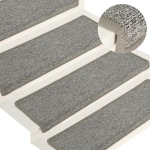VidaXL Trapmatten 15 st 65x21x4 cm wit en grijs