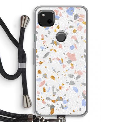 Terrazzo N°8: Pixel 4a Transparant Hoesje met koord