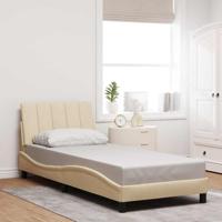 Bedframe zonder matras "Hanko" 90x200 cm stof crèmekleurig