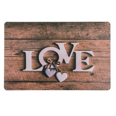 Placemats I love you - 29 x 44 cm - bruin - onderleggers - Tafeldecoratie met liefde sfeer