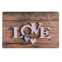 Placemats I love you - 29 x 44 cm - bruin - onderleggers - Tafeldecoratie met liefde sfeer