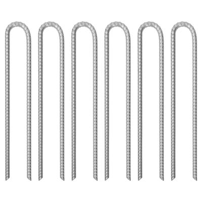 VidaXL Tentharingen 6 st u-vormig ø12 mm 41,5 cm gegalvaniseerd staal