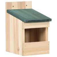 The Living Store Vogelhuisjes - Hout - Groen dak - 12x16x20 cm - Set van 4