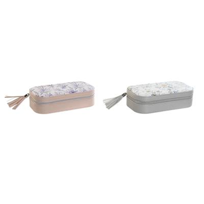 Juwelenkistje DKD Home Decor Wit Grijs Lila Licht Roze Polyurethaan Spiegel 18,5 x 10 x 5 cm (2 Stuks)