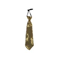 Gouden pailletten stropdas 32 cm - Verkleedstropdassen