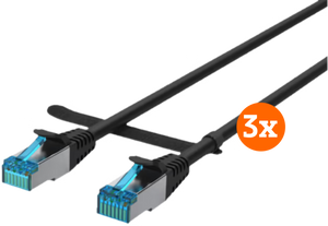 BlueBuilt Netwerkkabel STP CAT6 0,5 meter Zwart 3-Pack