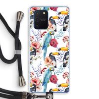 Bloemen tukan: Samsung Galaxy Note 10 Lite Transparant Hoesje met koord