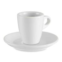 Vessia Espresso/koffie kopjes set - 6x - met schotels - 90ml - wit - porselein - thumbnail