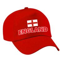 Verkleed feest pet - rood - Engeland - vlag/landen thema - zonneklep pet
