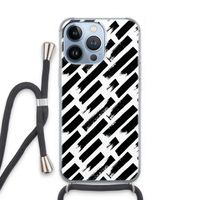 Zwarte vegen: iPhone 13 Pro Transparant Hoesje met koord