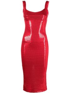 Atu Body Couture robe mi-longue à ornements en sequins - Rouge