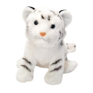 Wild Republic pluche knuffel witte tijger - 20 cm - gestreept - Dieren knuffels - Tijgers