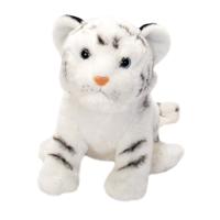 Wild Republic pluche knuffel witte tijger - 20 cm - gestreept - Dieren knuffels - Tijgers