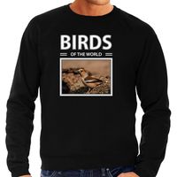 Appelvinkjes vogel sweater / trui met dieren foto birds of the world zwart voor heren