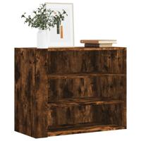 Wandkast 75x35x60 cm bewerkt hout gerookt eikenkleurig - thumbnail