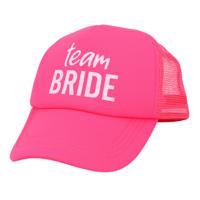 Vrijgezellenfeest baseballcap/petje - Team Bride - roze - dames - polyester