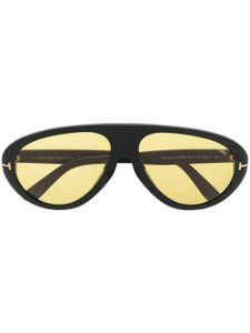 TOM FORD Eyewear lunettes de soleil pilote à plaque logo - Noir