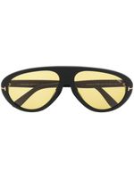 TOM FORD Eyewear lunettes de soleil pilote à plaque logo - Noir