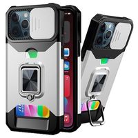 Multifunctionele 4-in-1 iPhone 13 Pro Max Hybrid Case - Zilver