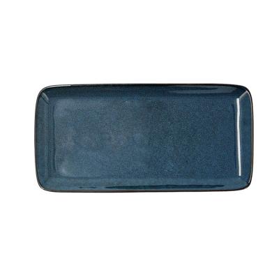 Serveerschaal Bidasoa Ikonic Keramisch Blauw (28 x 14 cm) (Pack 4x)