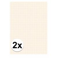 A4 papier met millimeter blokken - 2x - 25 vellen - 80 gram - blokjes papier