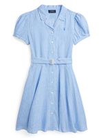 Ralph Lauren Kids robe-chemise en coton à carreaux vichy - Bleu