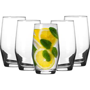 LAV Waterglazen tumblers Ella - transparant glas - 6x stuks - 500 ml