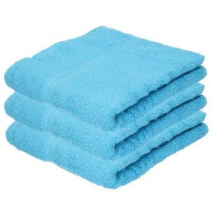 3x Luxe handdoeken turquoise 50 x 90 cm 550 grams   -