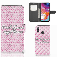 Samsung Galaxy A70 Portemonnee Hoesje Flowers Pink DTMP - thumbnail