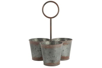 Bloempot drieling ro Jack zink-L23B23H30CM