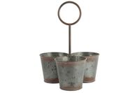 Bloempot drieling ro Jack zink-L23B23H30CM