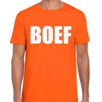 Verkleed T-shirt voor heren - BOEF - oranje - carnaval / foute party
