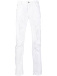 Dolce & Gabbana pantalon droit à effet usé - Blanc