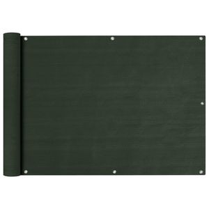 VidaXL Balkonscherm 75x600 cm hdpe donkergroen