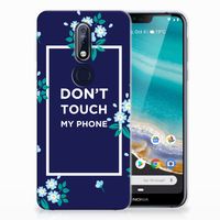 Nokia 7.1 Silicone-hoesje Flowers Blue DTMP
